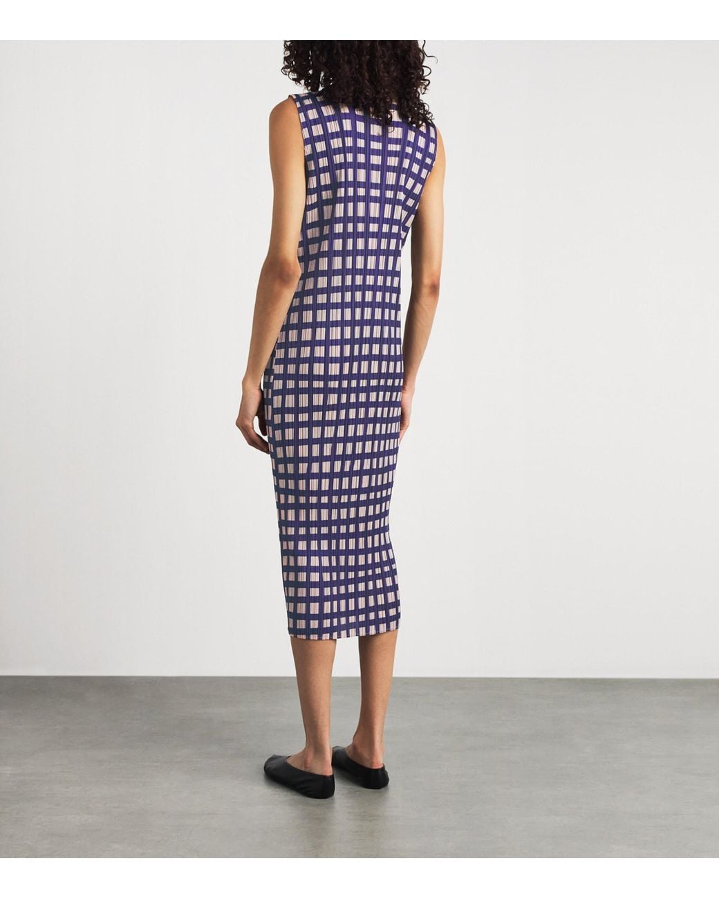 Pleats Please Issey Miyake Purple Basket Midi Dress