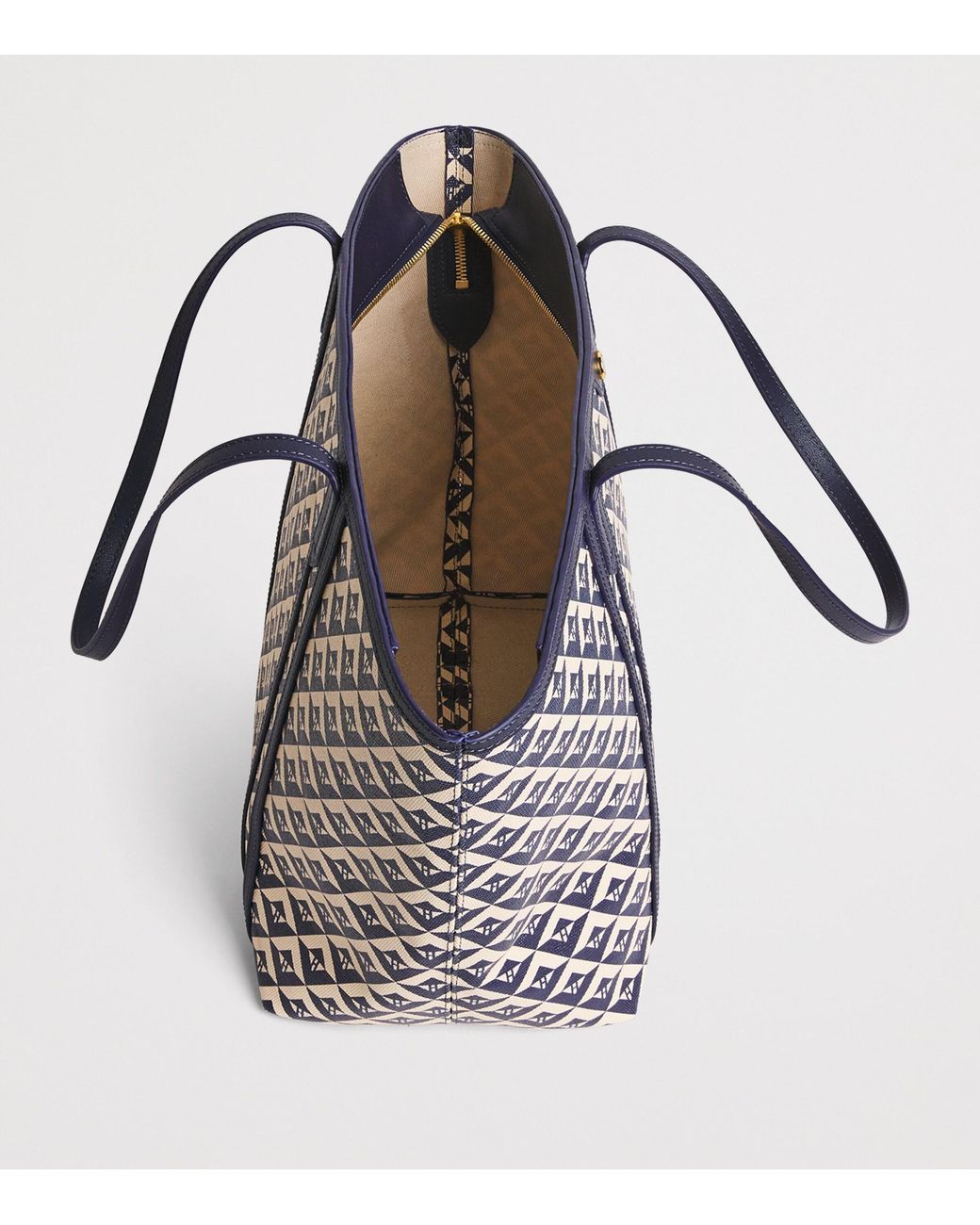 Harrods Black Coated Canvas Geometric Tote Bag