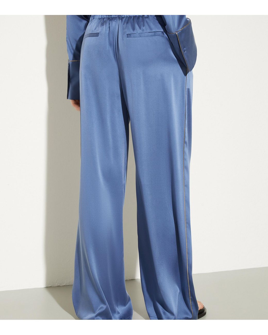 MAX&Co. Blue Stretch-Silk Trousers