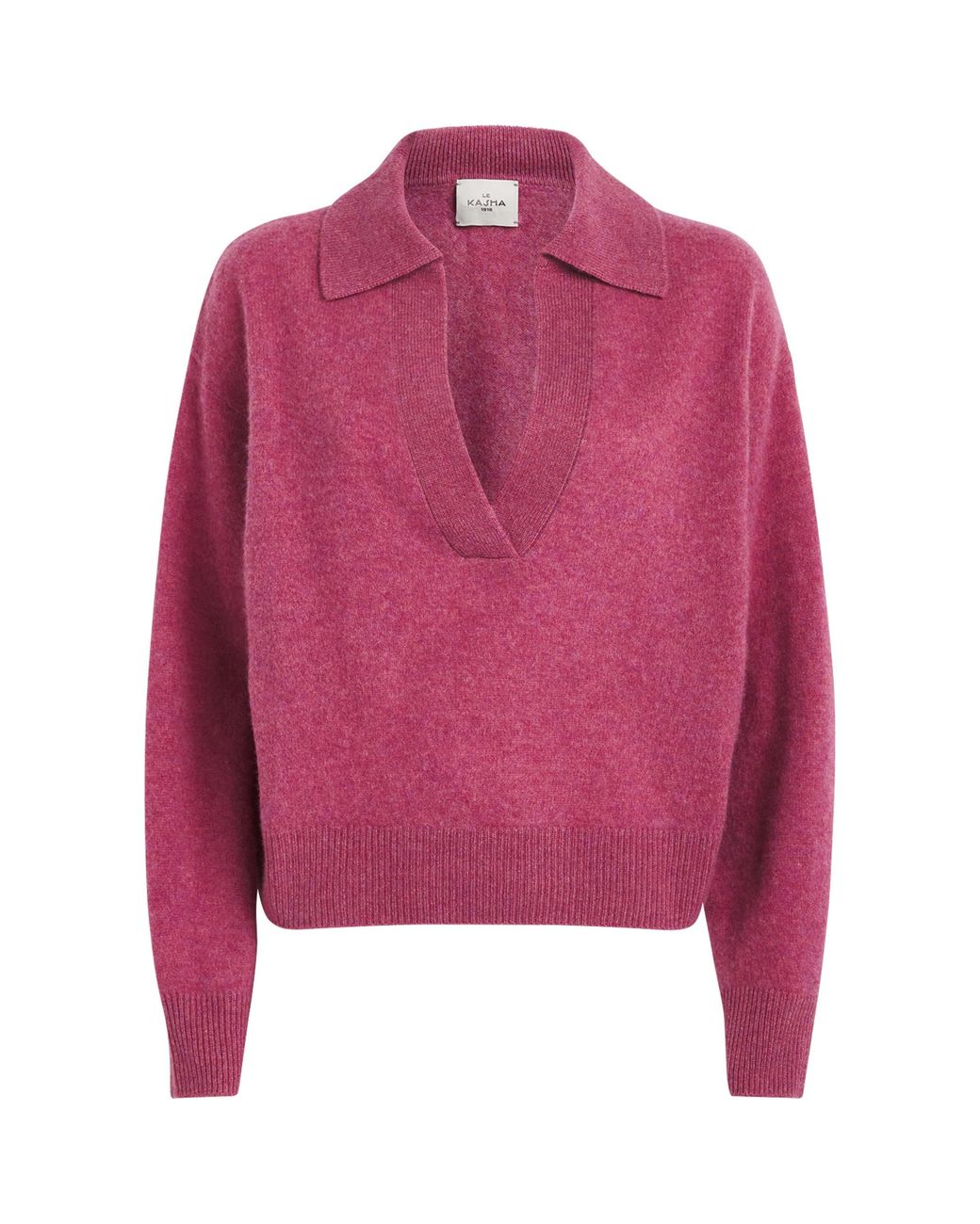 LeKasha Pink Organic Cashmere Jacksob Polo Sweater