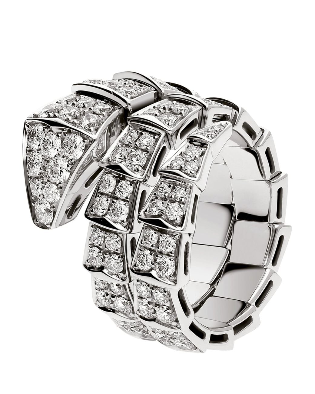 BVLGARI White And Diamond Serpenti Viper Ring