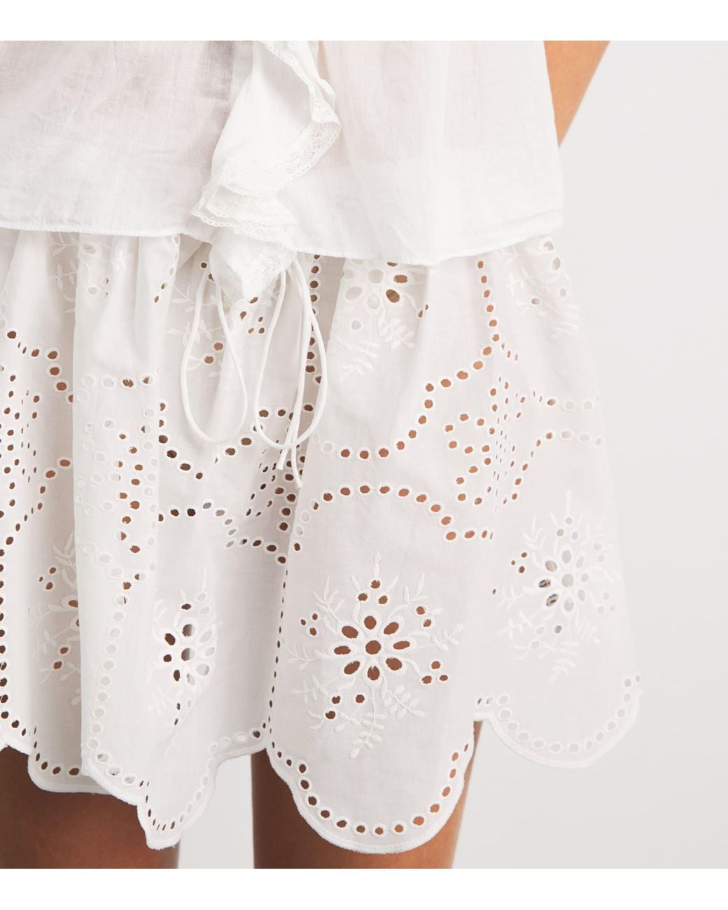 Matteau White Broderie Anglaise Mini Skirt