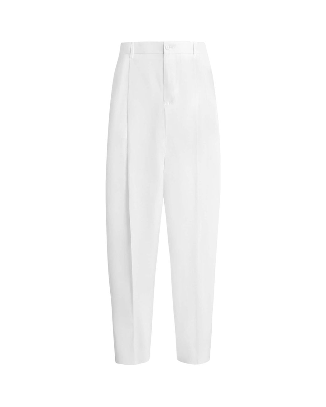 Dolce & Gabbana White Linen Tailored Trousers for men