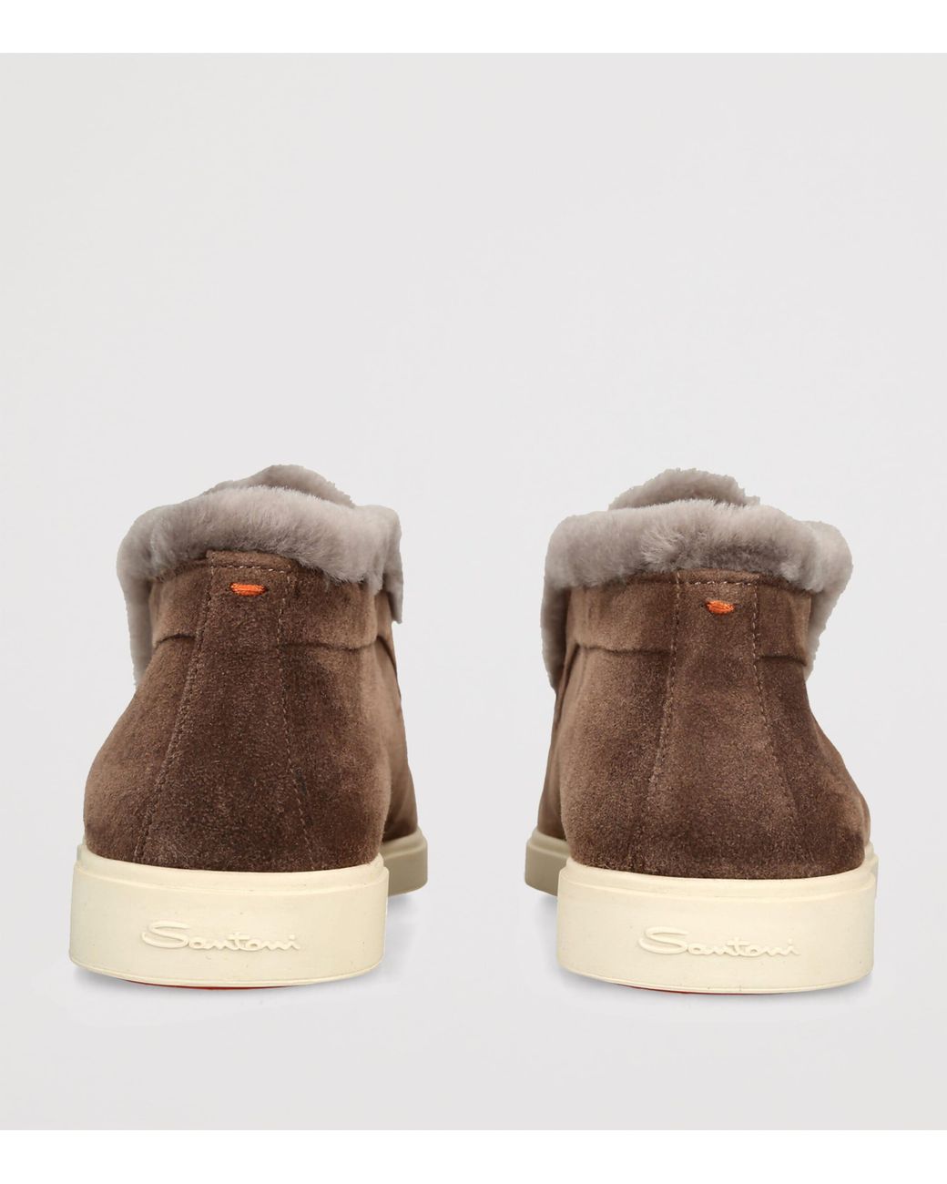 Santoni Brown Suede Fortune Ankle Boots
