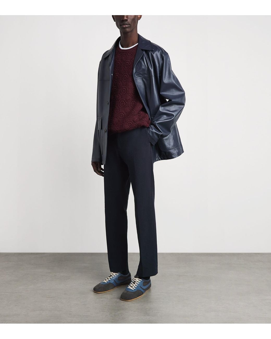 Paul Smith Blue Cotton-Blend Seersucker Trousers for men