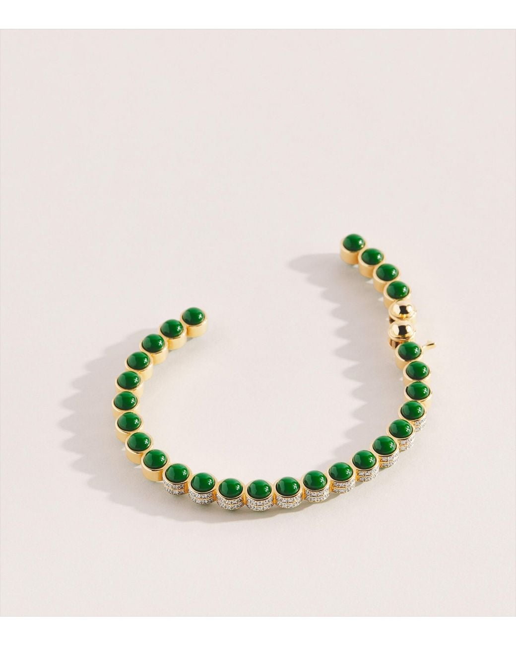 L'Atelier Nawbar Green And Diamond Atoms Bangle