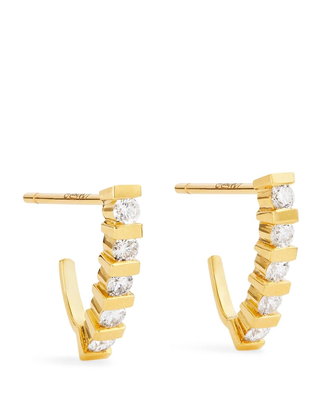 Jennifer Meyer Metallic And Diamond Edith Bar Stud Earrings