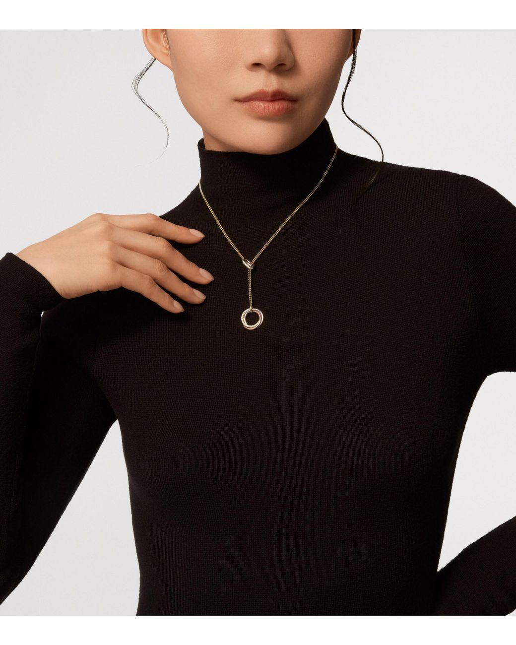 Cartier Metallic Mixed And Diamond Trinity Necklace