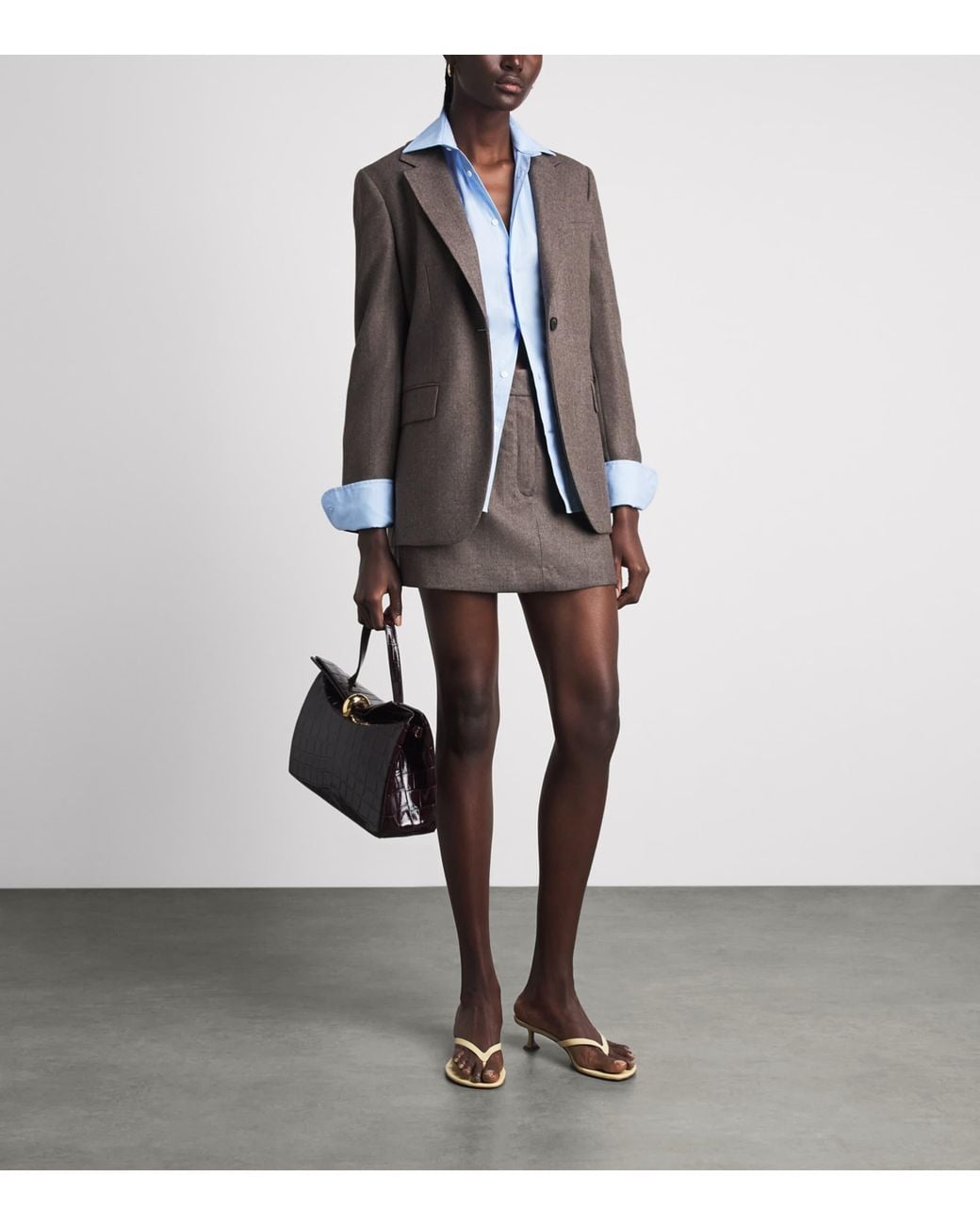 Sandro Gray Wool Mini Skort