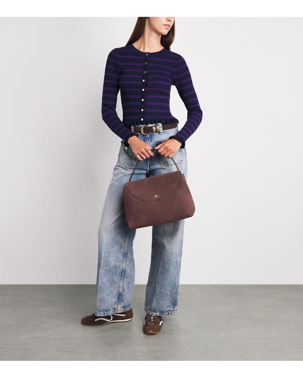 Sandro Purple Suede Le Grand Bazaar Top-Handle Bag