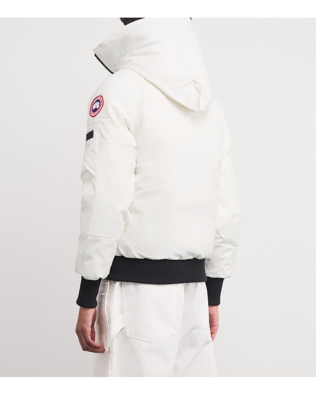 Canada Goose White Chilliwack Hooded Shell Bomber Jacket