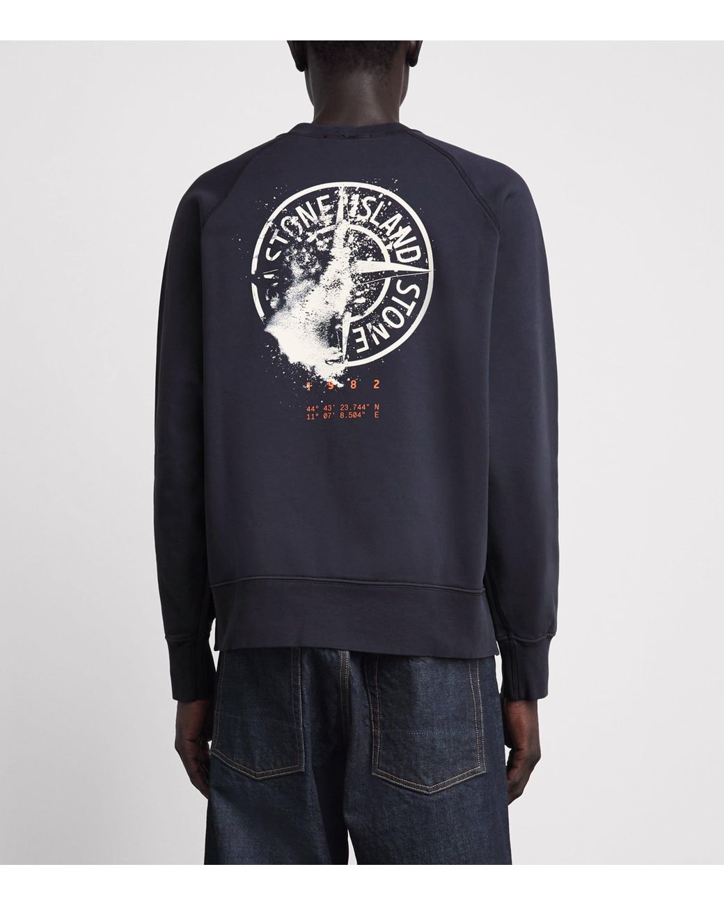 Stone Island Blue Oversized Desert Print Sweatshirt for men