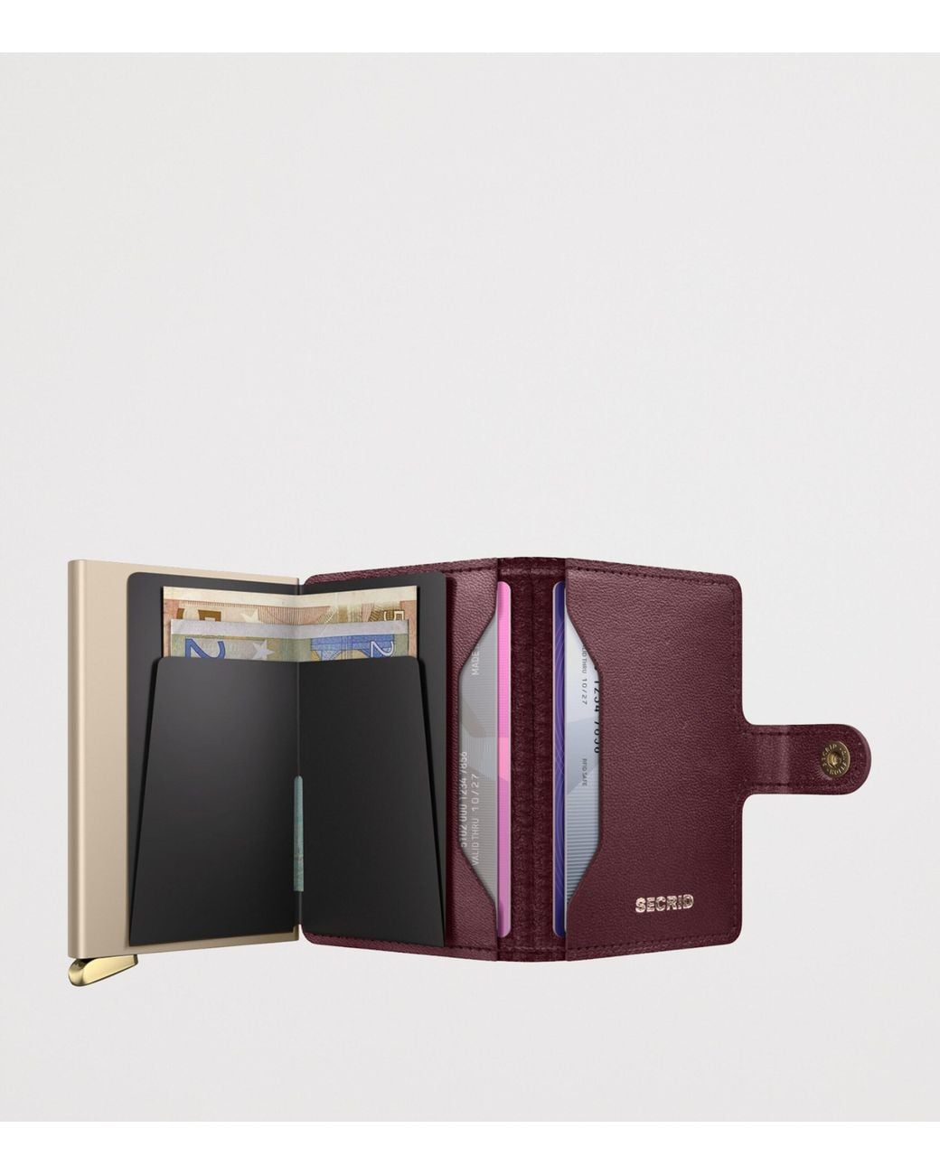 Secrid Purple Leather Diamond-Embossed Miniwallet for men
