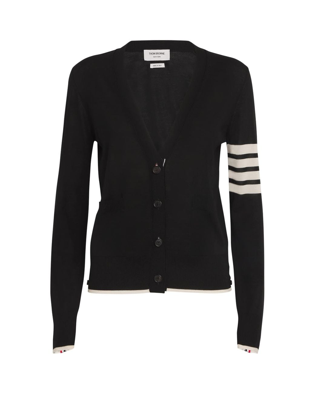 Thom Browne Black Virgin Wool Cardigan