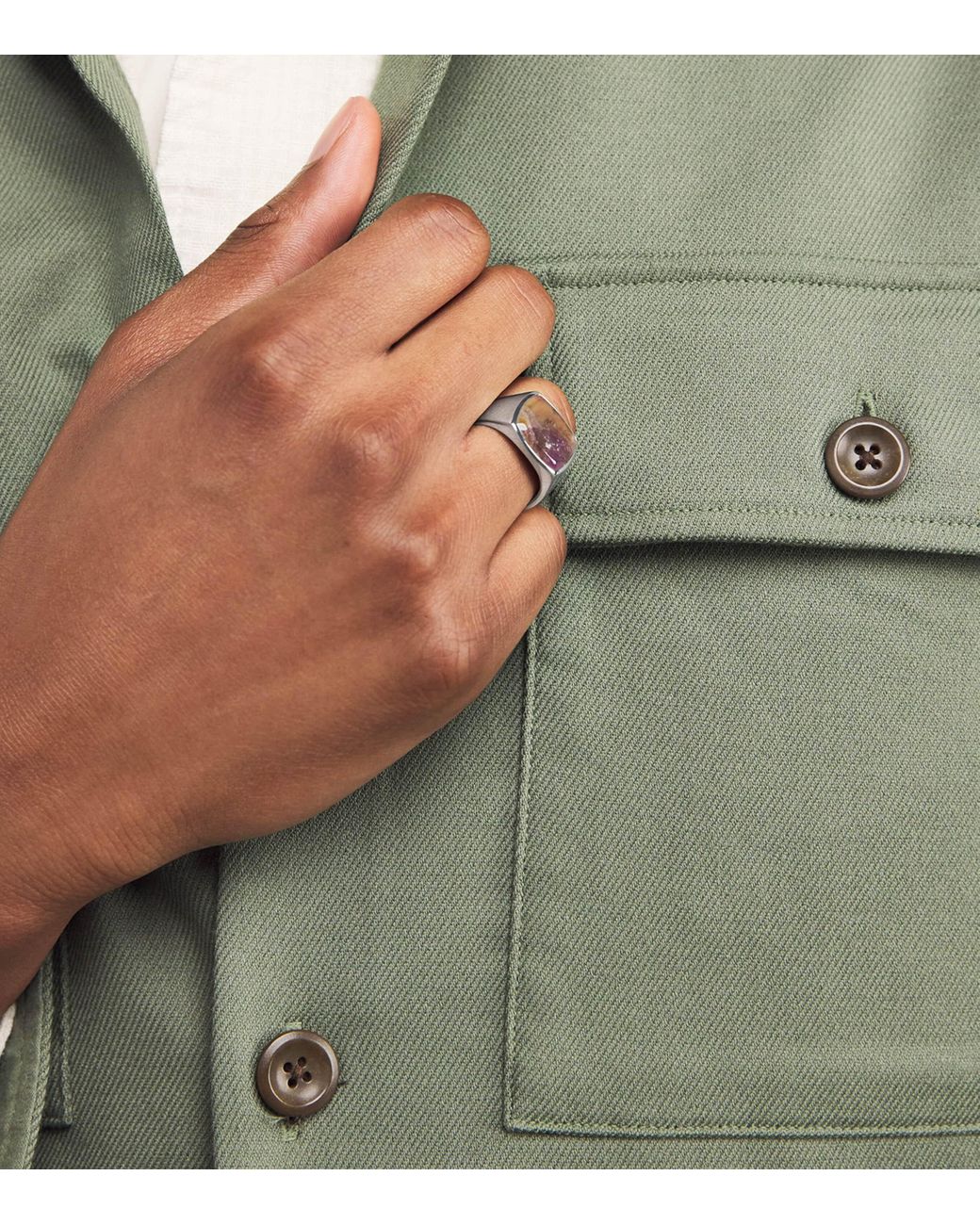 Tom Wood Sterling Cushion Sakura Ring in Metallic for Men | Lyst