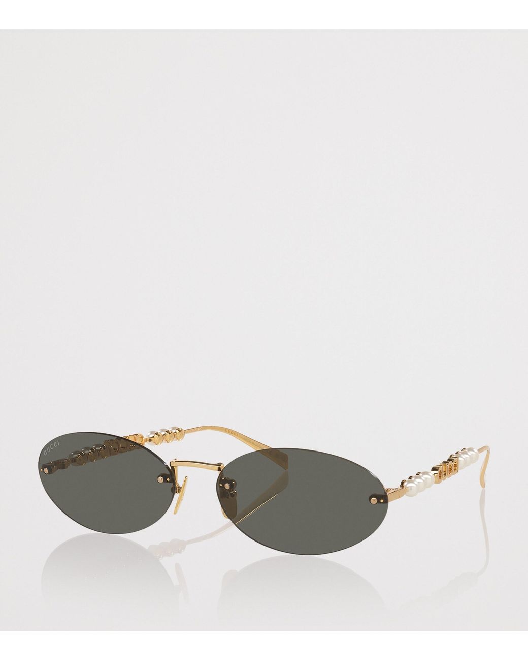 Gucci Green Metal Round Sunglasses