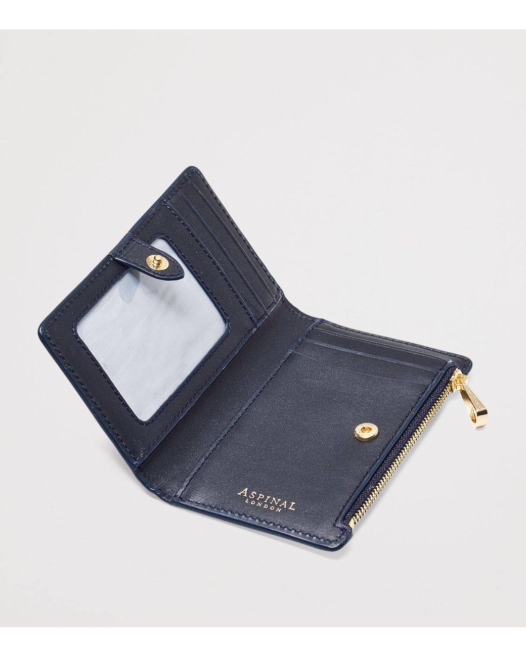 Aspinal Blue Small Leather Mayfair Purse