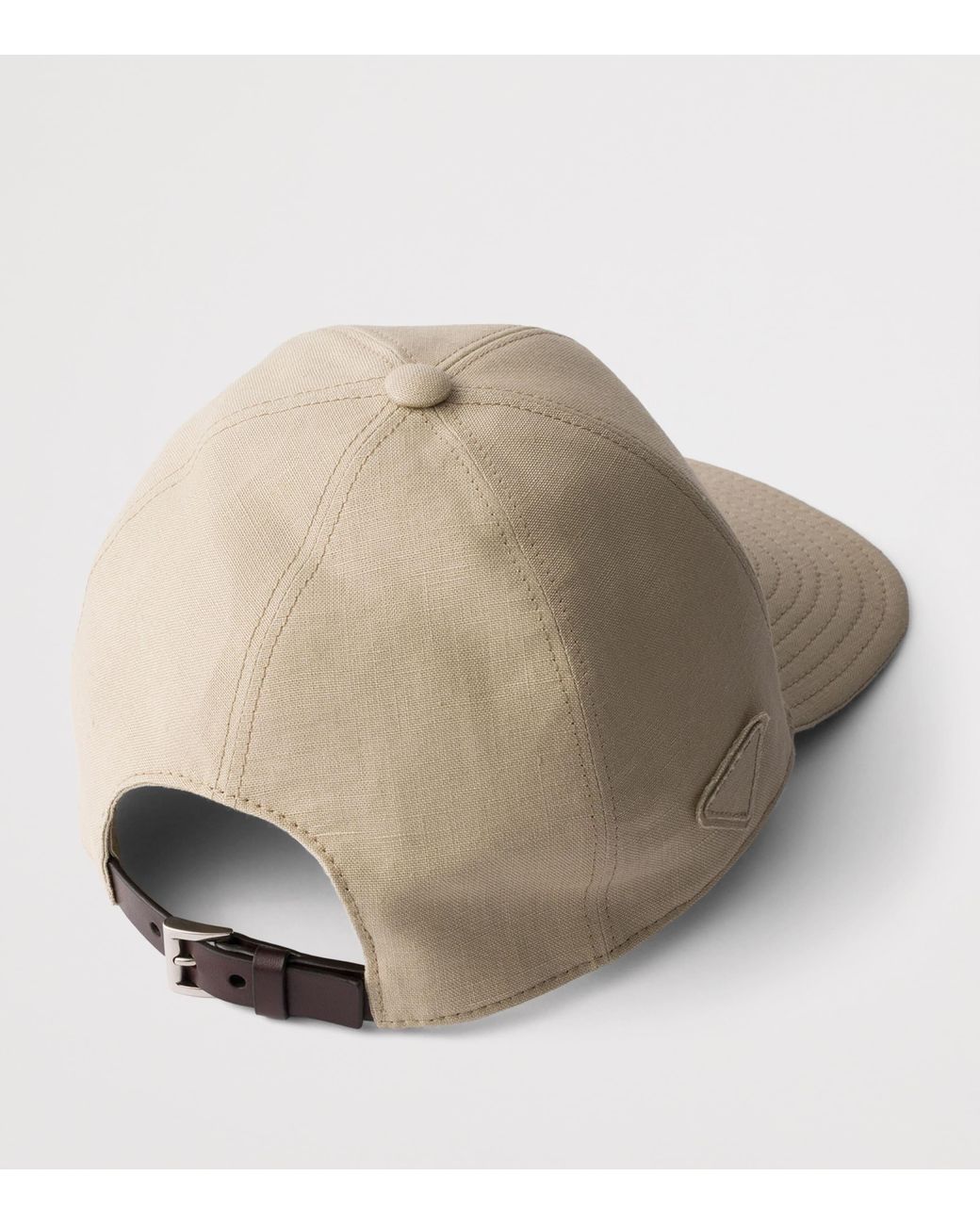 Prada Natural Linen Baseball Cap for men