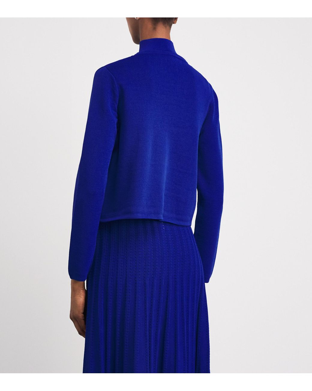 Edeline Lee Blue Knitted Open Cardigan