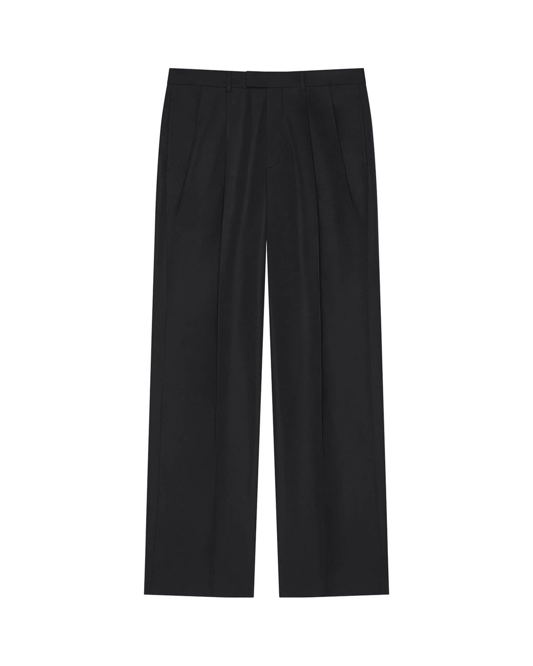 Givenchy Black Cotton Poplin Pleated Trousers for men