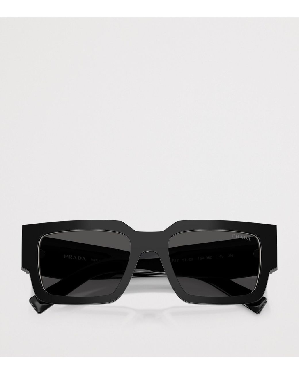 Prada Black Acetate Rectangular Sunglasses for men