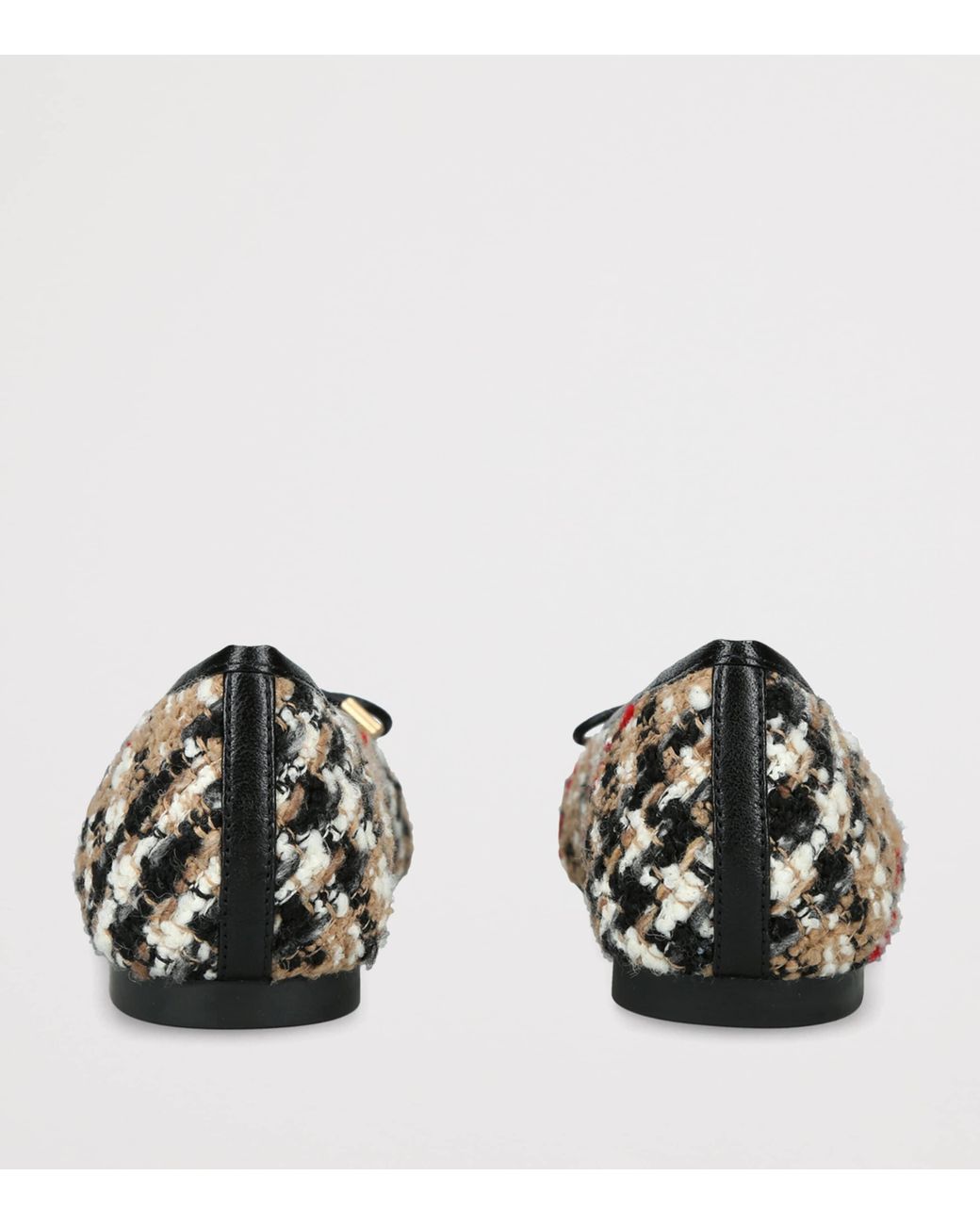 Burberry Brown Bouclé Check Highgate Ballet Flats