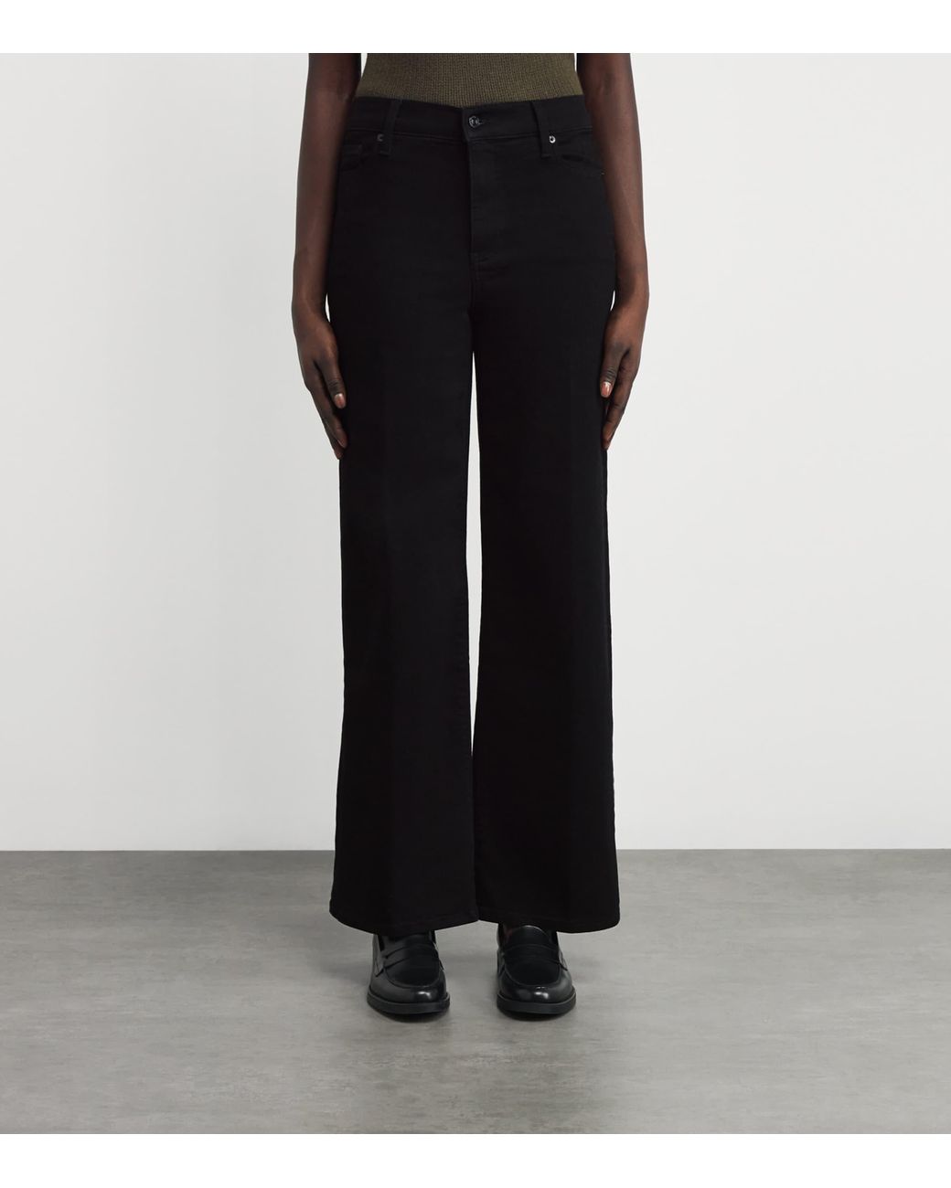 FRAME Black Le Slim Palazzo Wide-Leg Jeans