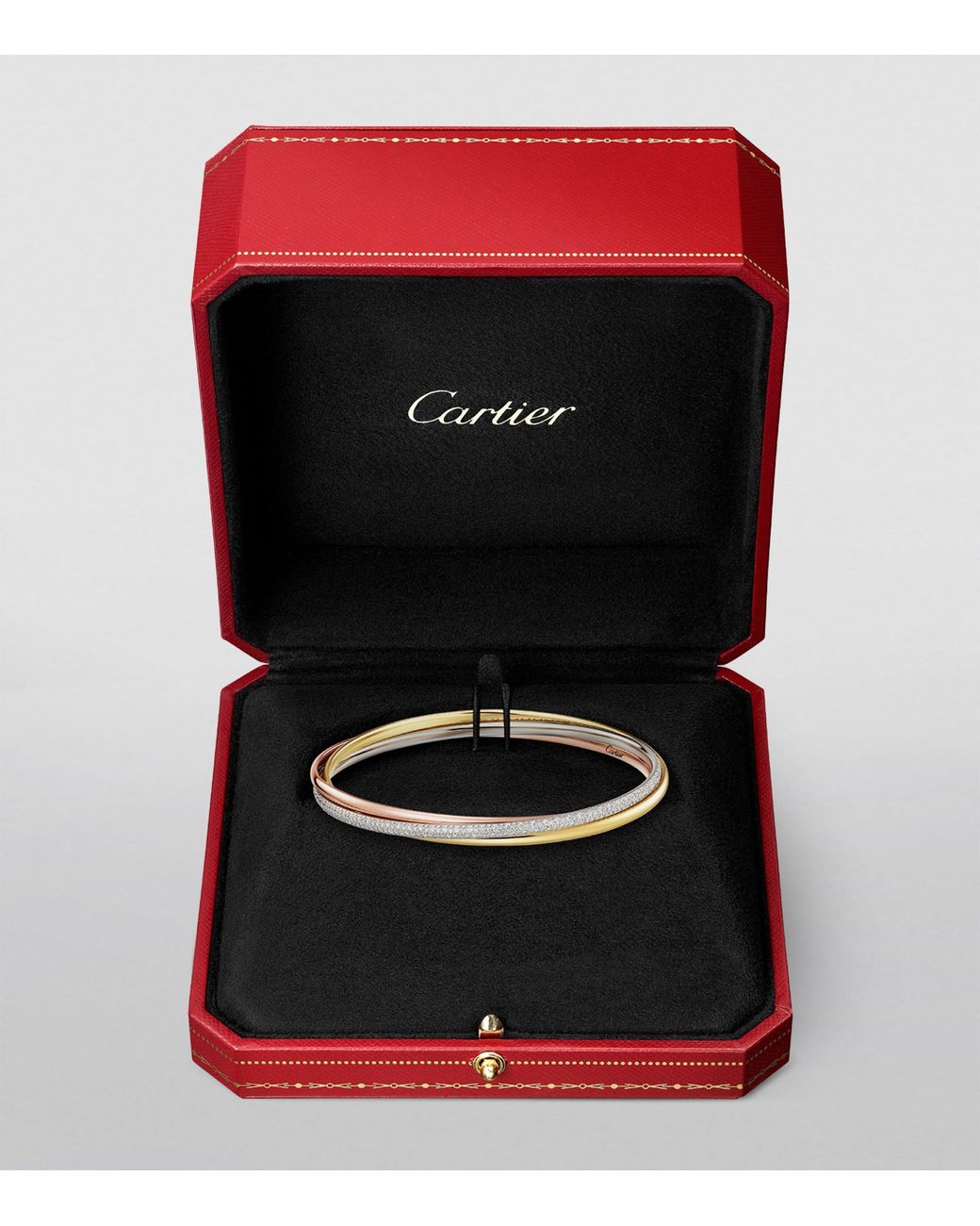 Cartier Metallic Small, Rose, And Diamond Trinity Bracelet