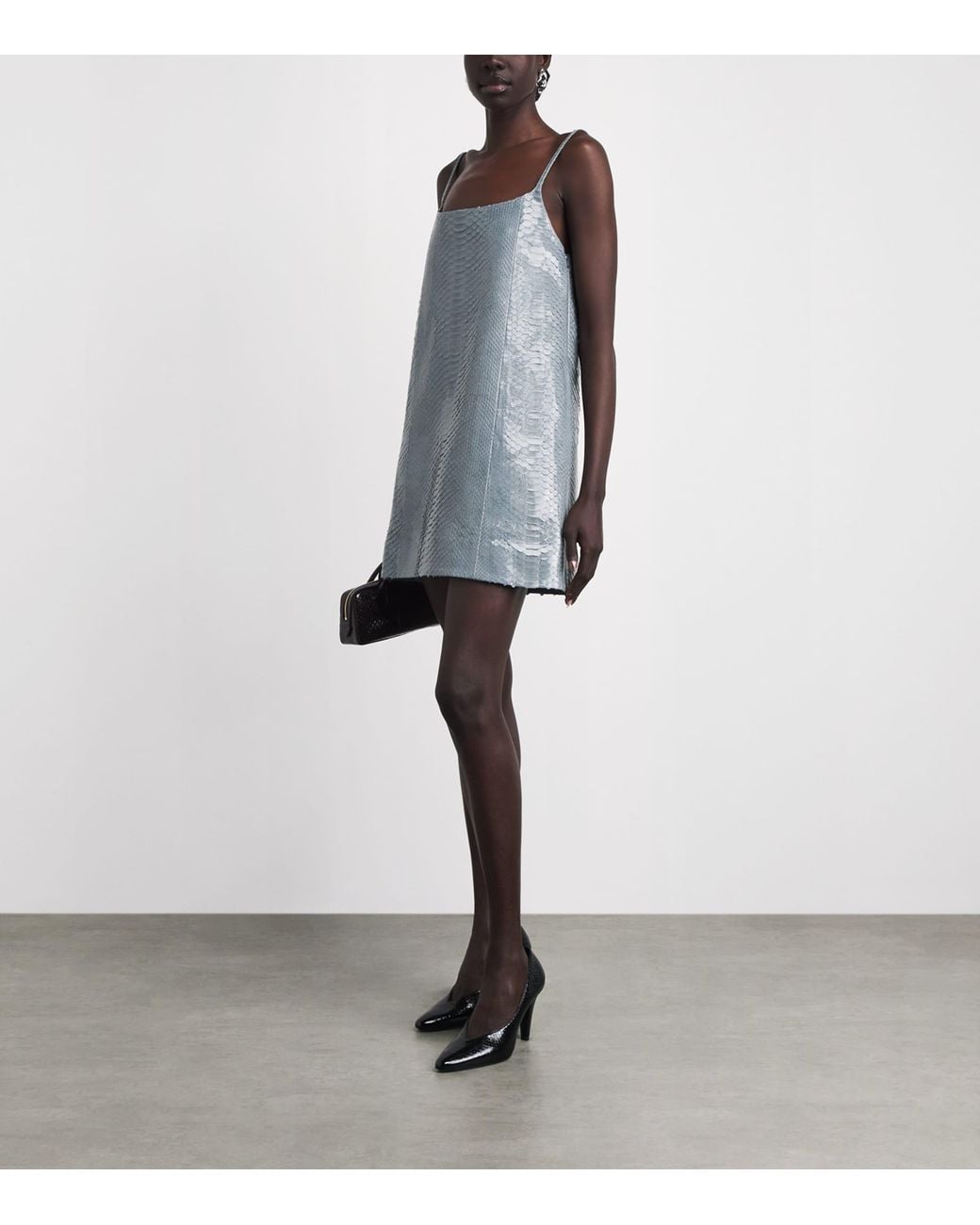 Alaïa Gray Snakeskin Mini Dress