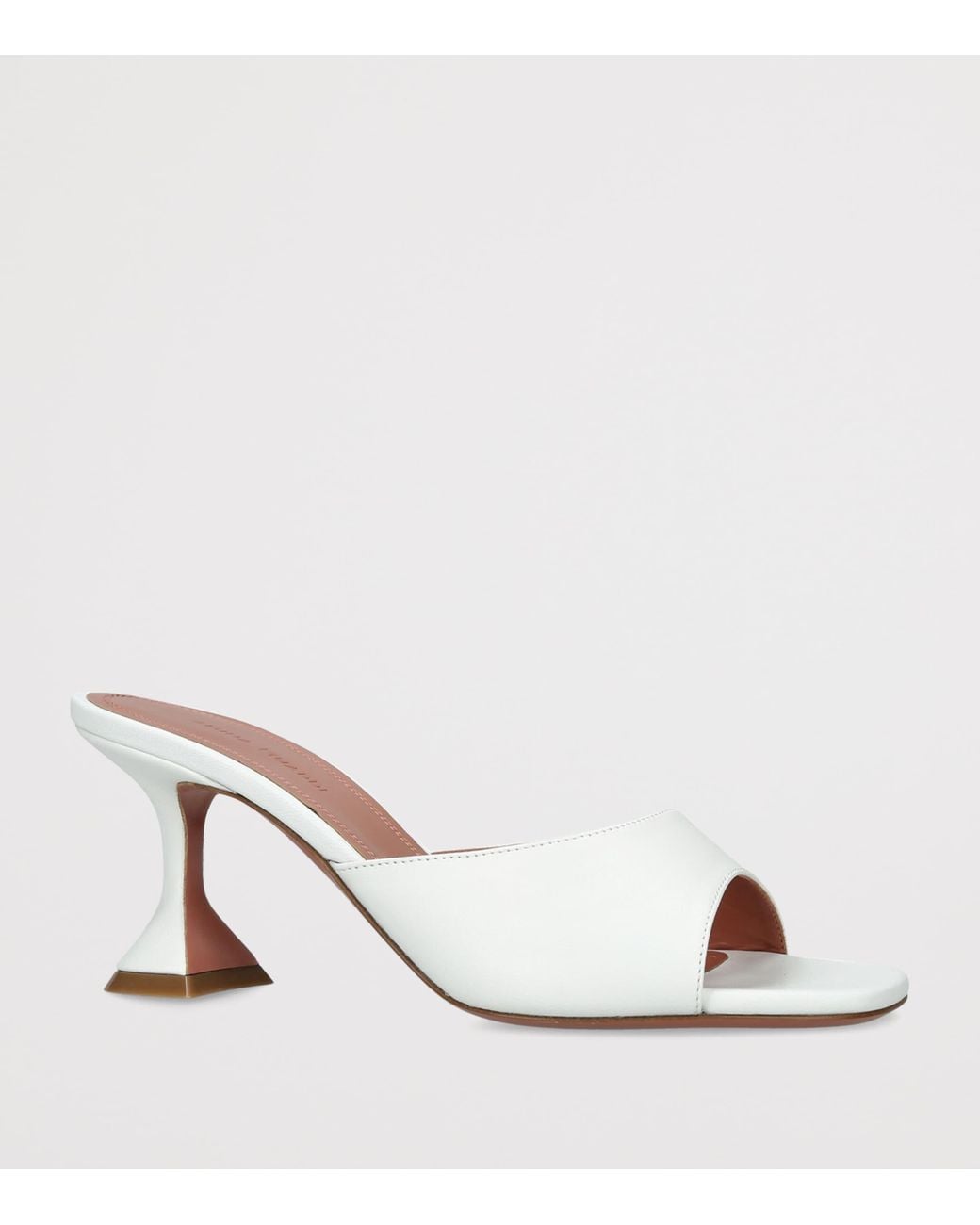 AMINA MUADDI White Leather Lupita Heeled Mules 70
