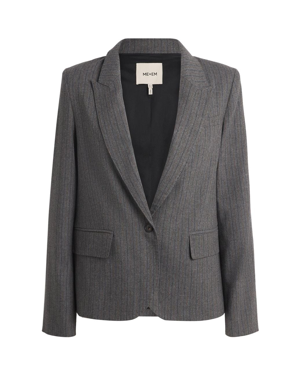 ME+EM Black Pinstripe Blazer