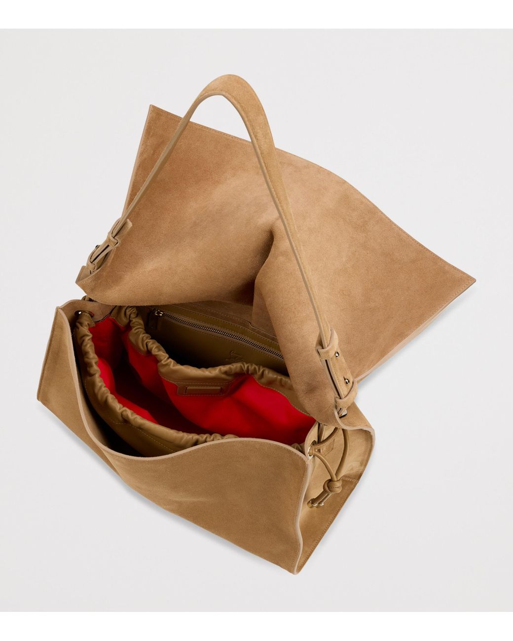 Christian Louboutin Natural Baggy Large Suede Shoulder Bag