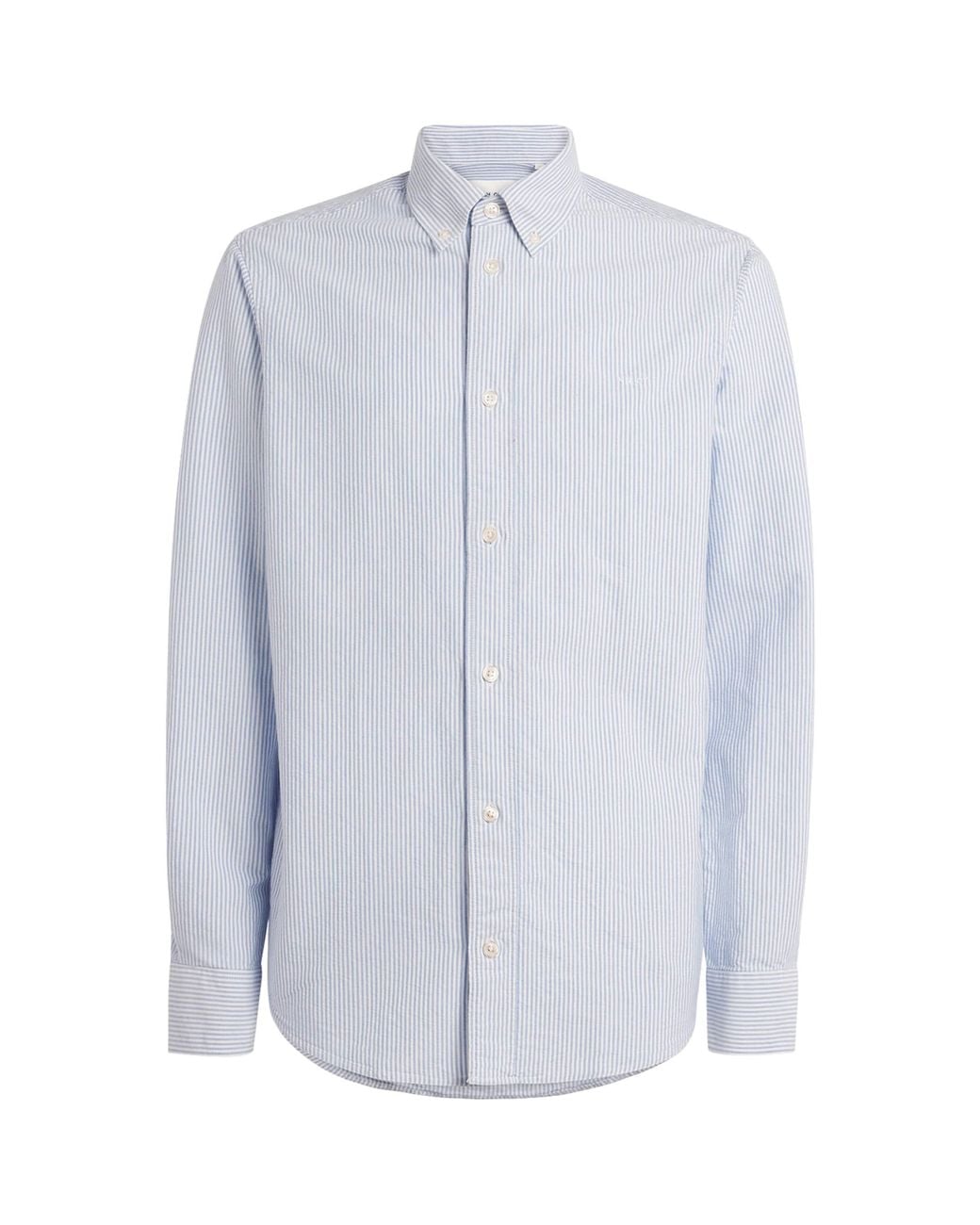 NN07 Blue Organic Cotton Stripe Oxford Shirt for men