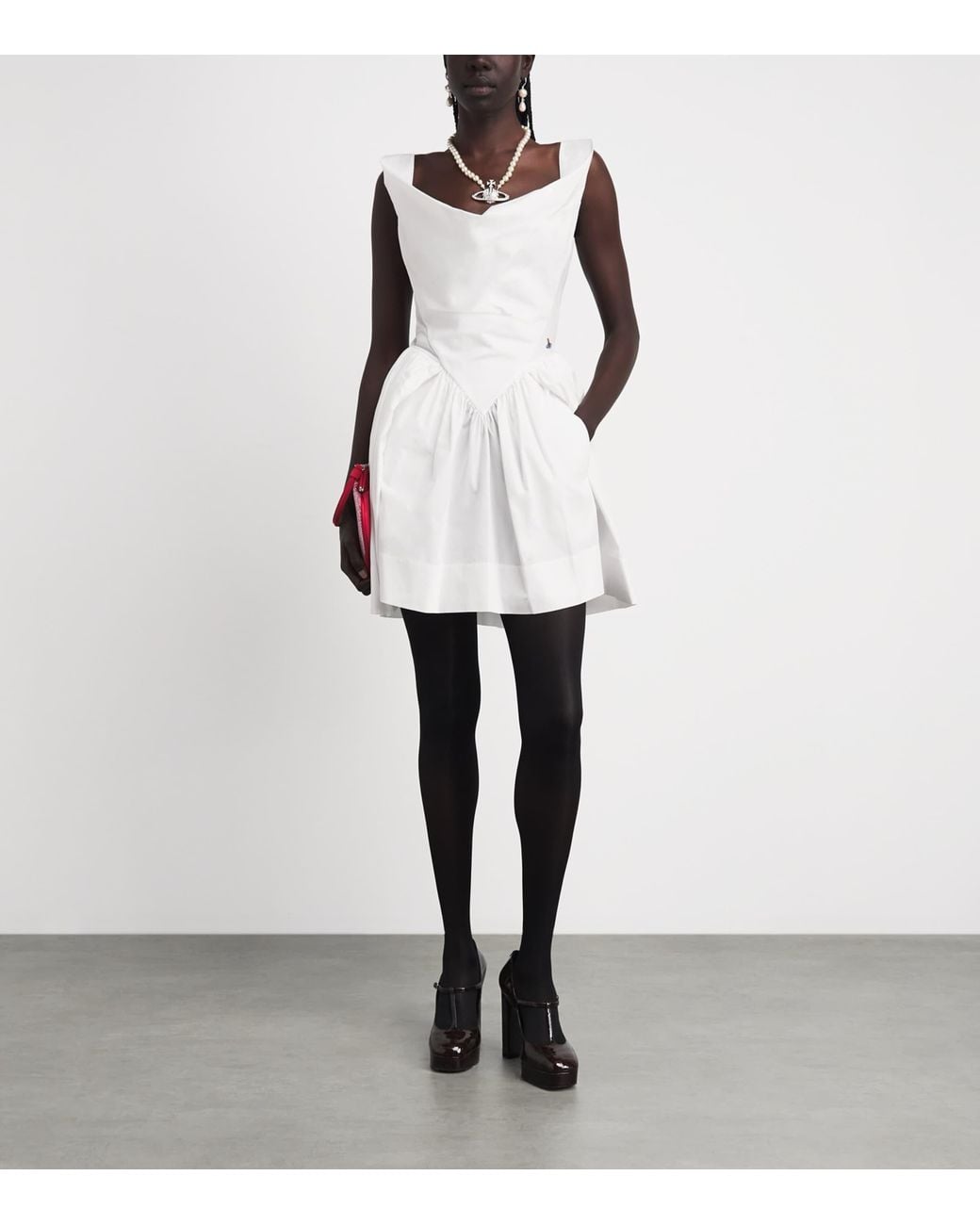 Vivienne Westwood White Cotton Sunday Mini Dress