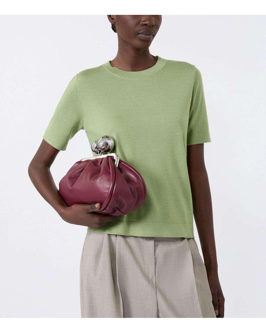 Weekend by Maxmara Green Wool-Silk Knit Top