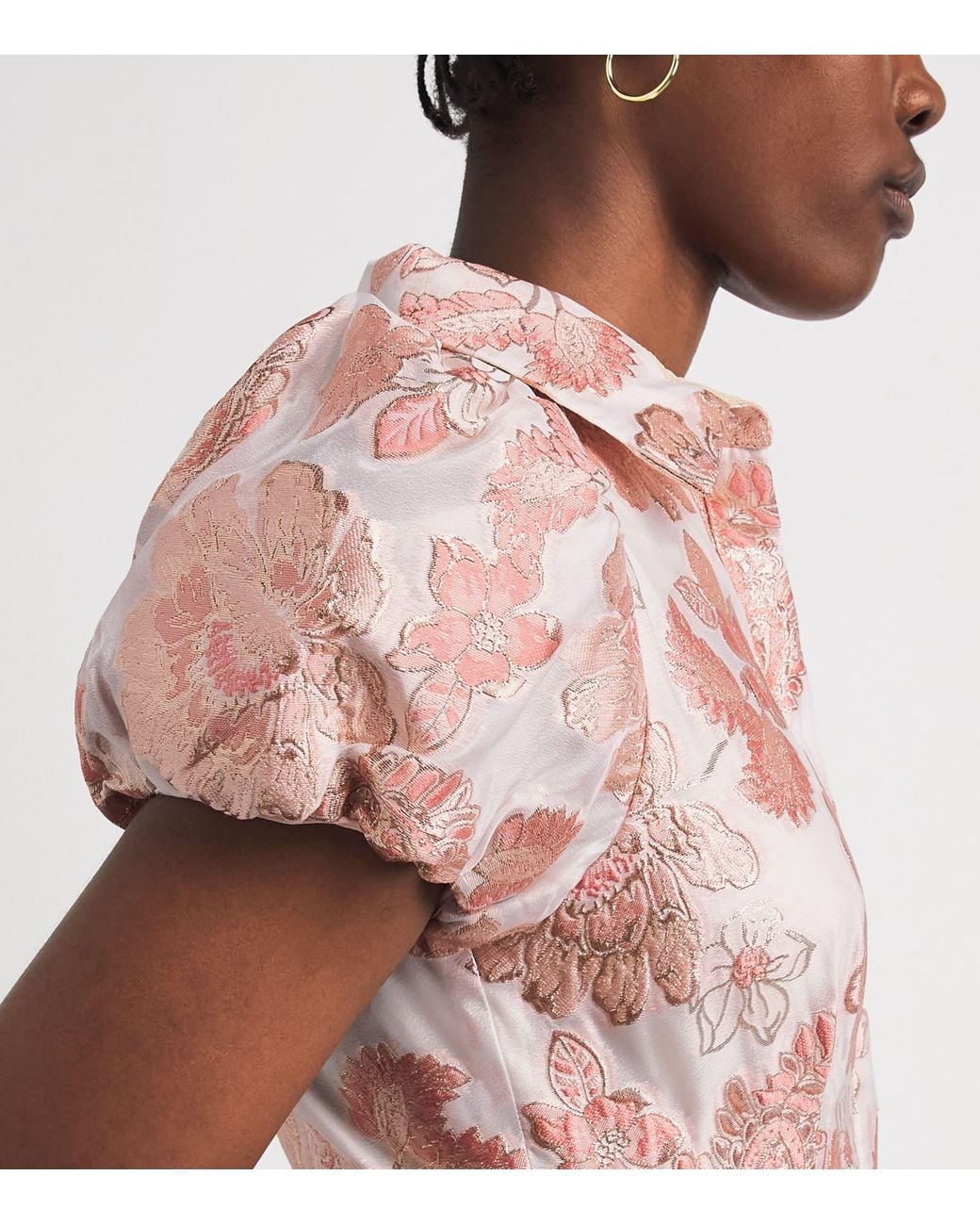 Alice + Olivia Pink Floral Jacquard Henrietta Maxi Dress