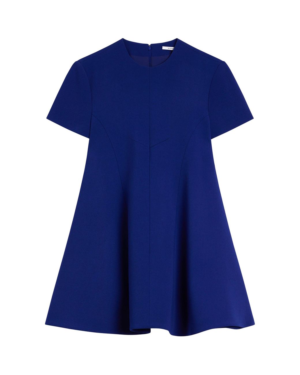 Givenchy Blue Round-Neck Flared Mini Dress