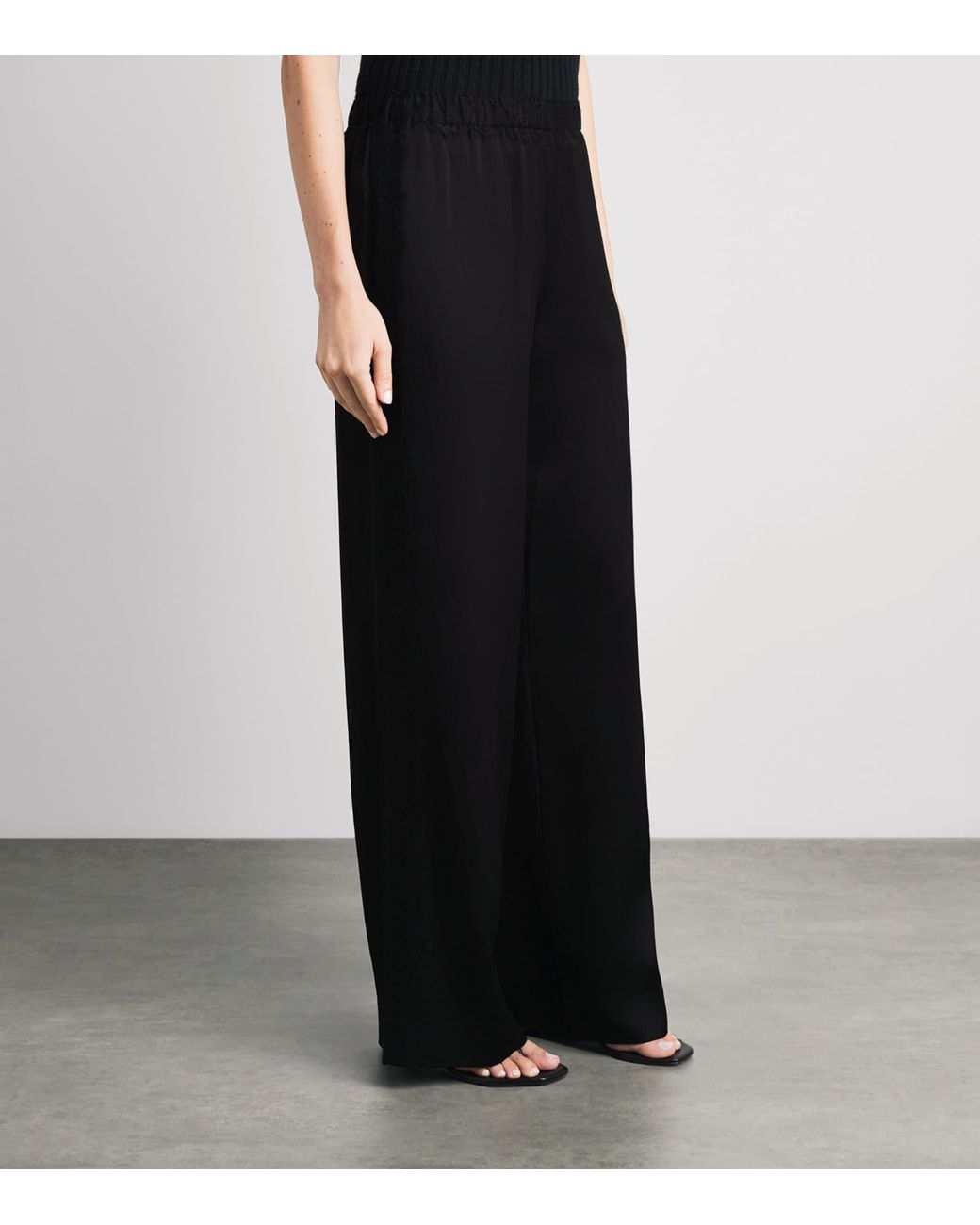 Vince Black Lace-Trim Trousers