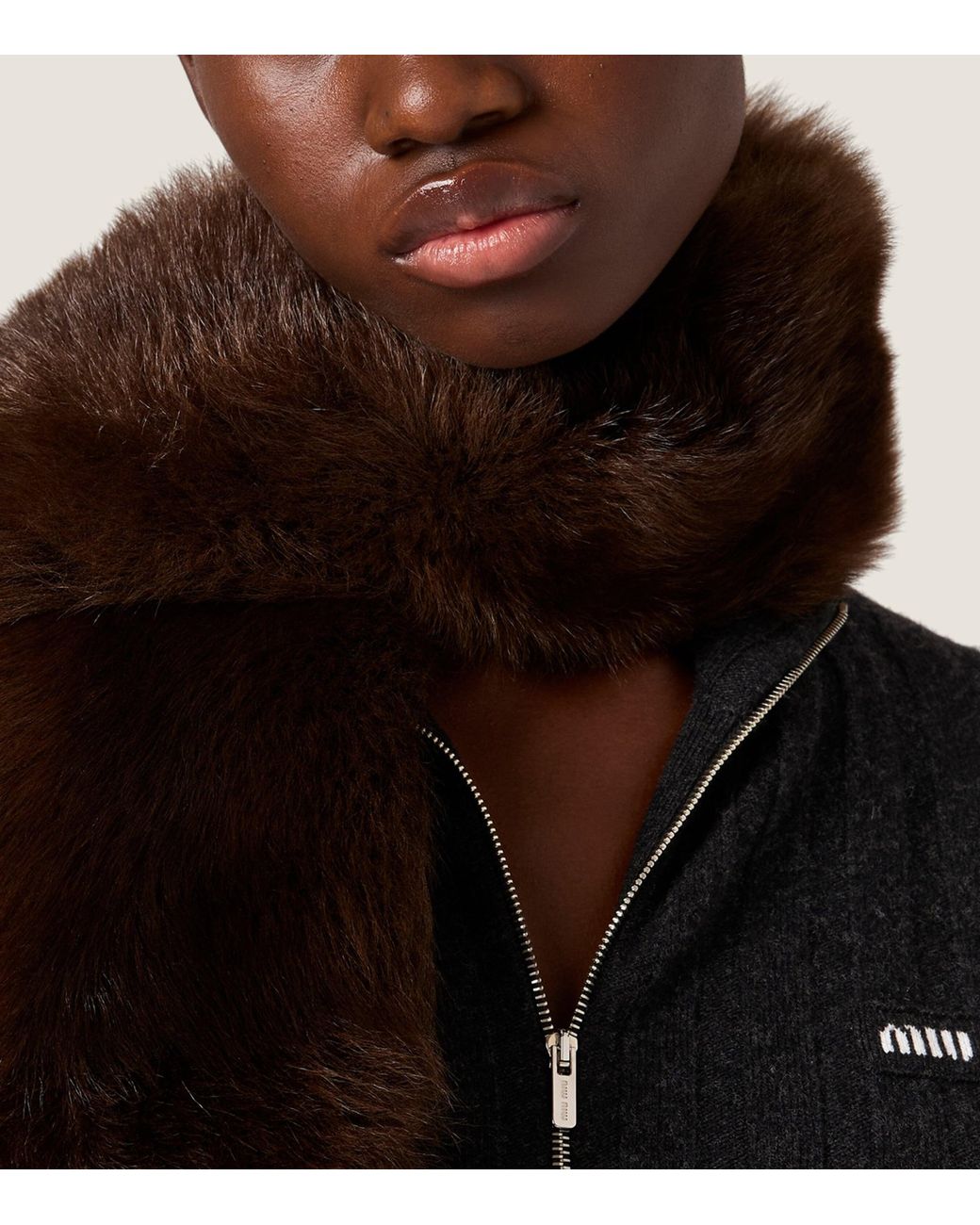 Miu Miu Black Wool-Cashmere Ribbed Cardigan