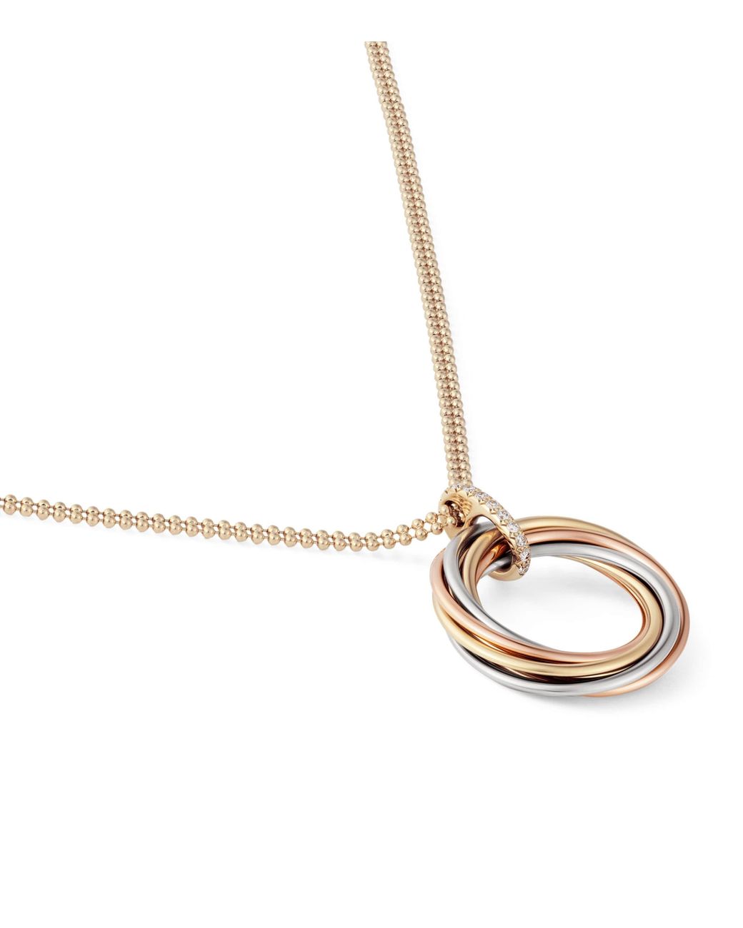 Cartier Metallic Mixed And Diamond Trinity Necklace