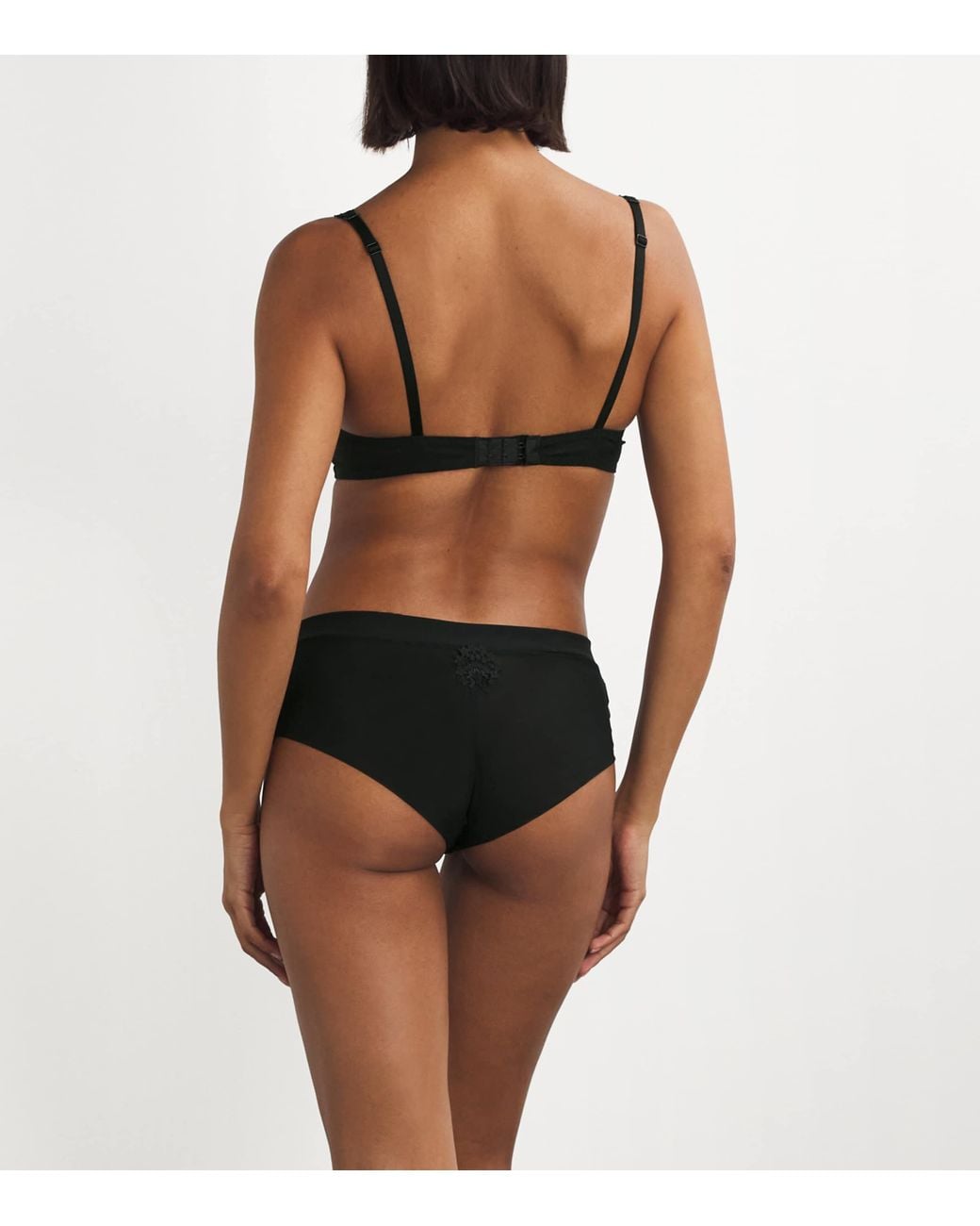 Simone Perele Black Lace Embroidered Briefs