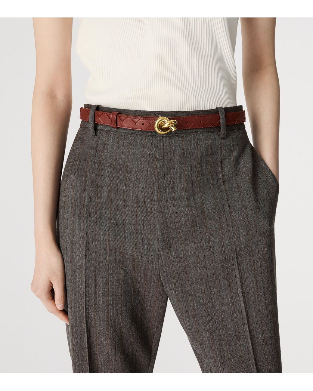 Bottega Veneta Brown Leather Knot Belt