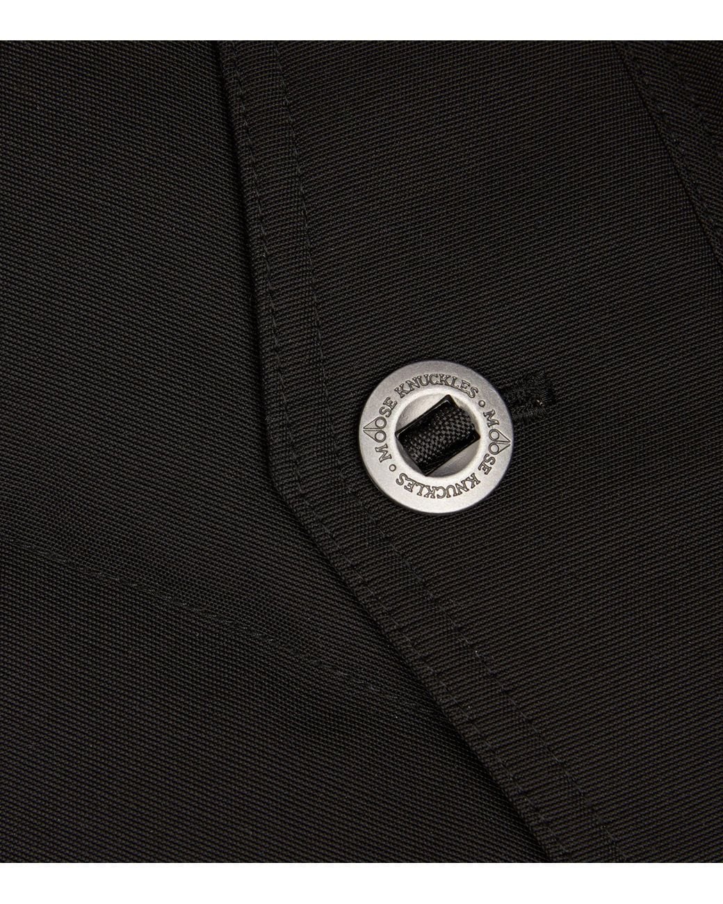Moose Knuckles Black Shearling-Collar Puffer Jacket for men