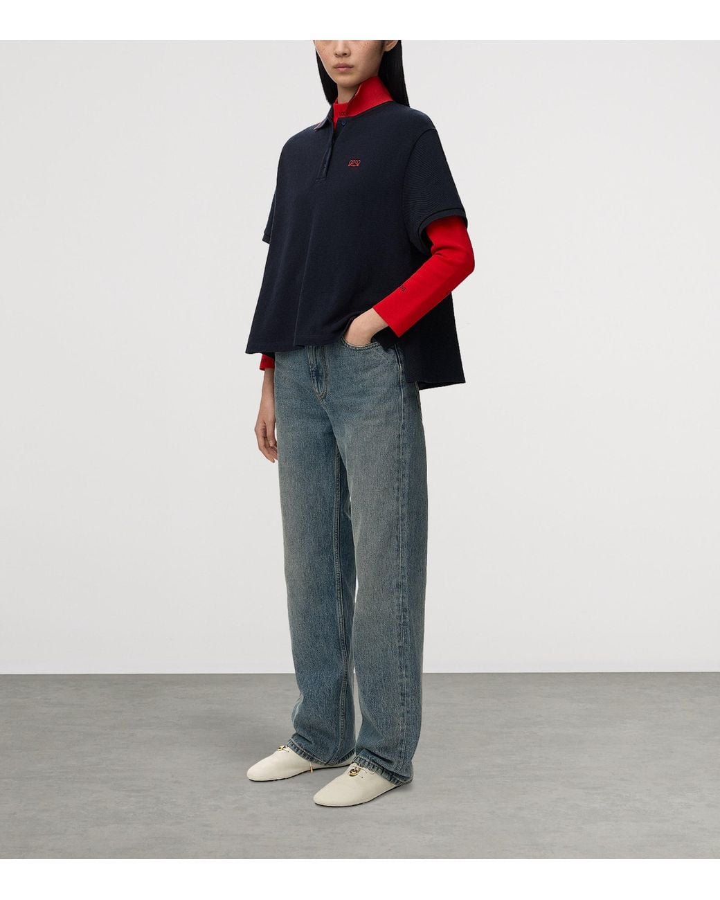 Loewe Blue Stretch-Cotton Polo Shirt