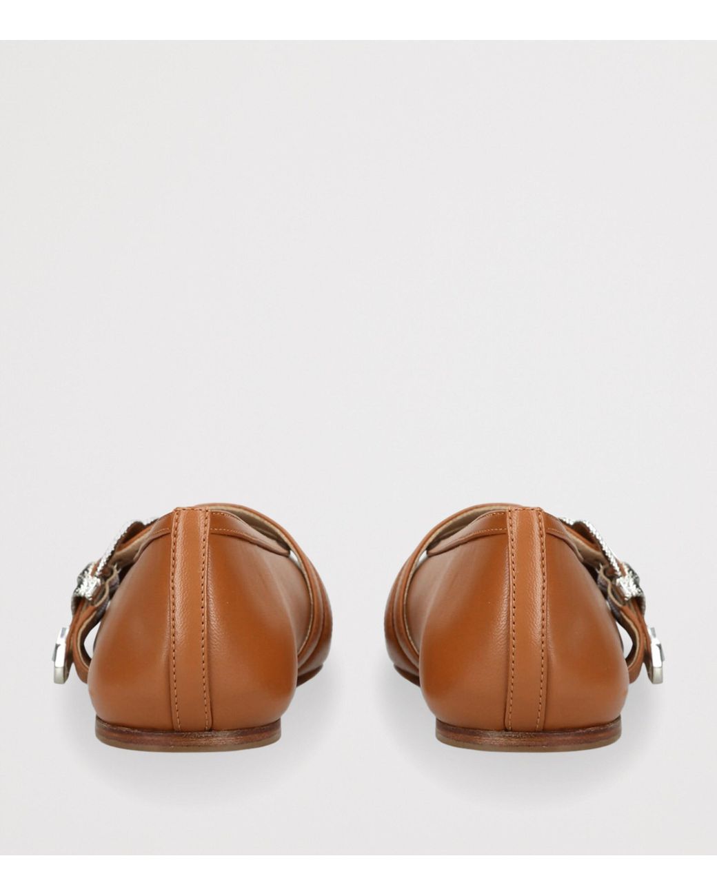 Le Monde Beryl Leather Claudia Ballet Flats in Brown | Lyst UK