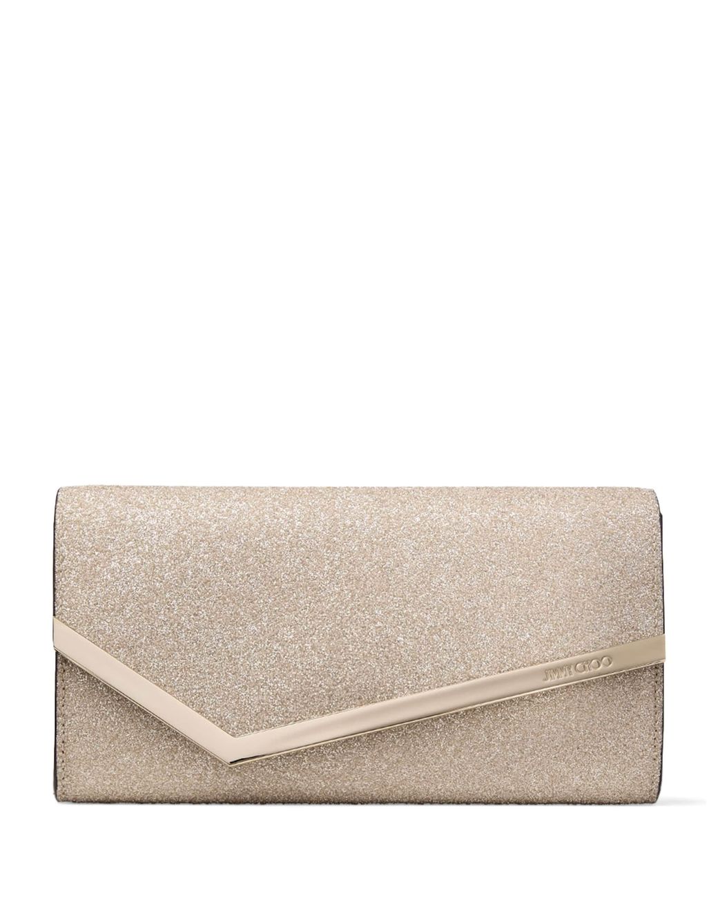 Jimmy Choo Natural Glitter Emmie Clutch Bag