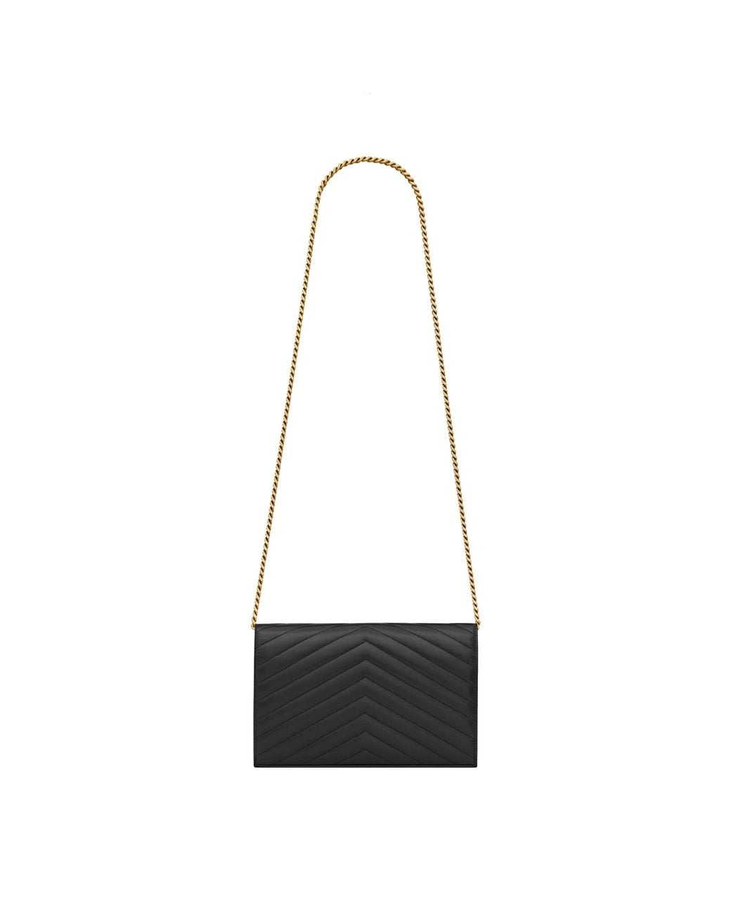 Saint Laurent White Monogram Matelassé Envelope Wallet Bag
