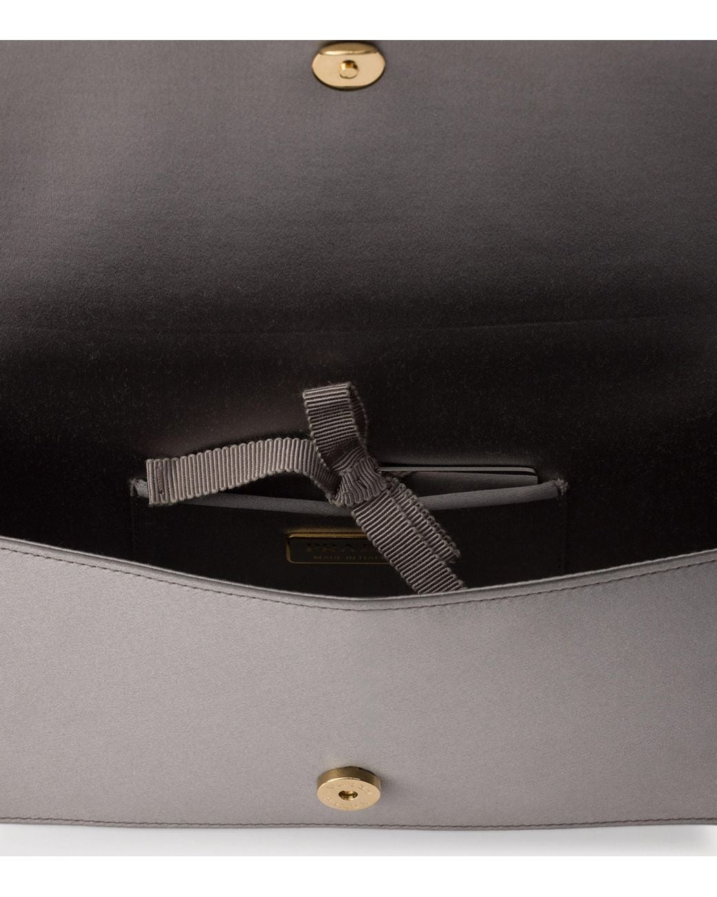 Prada Gray Mini Satin Shoulder Bag