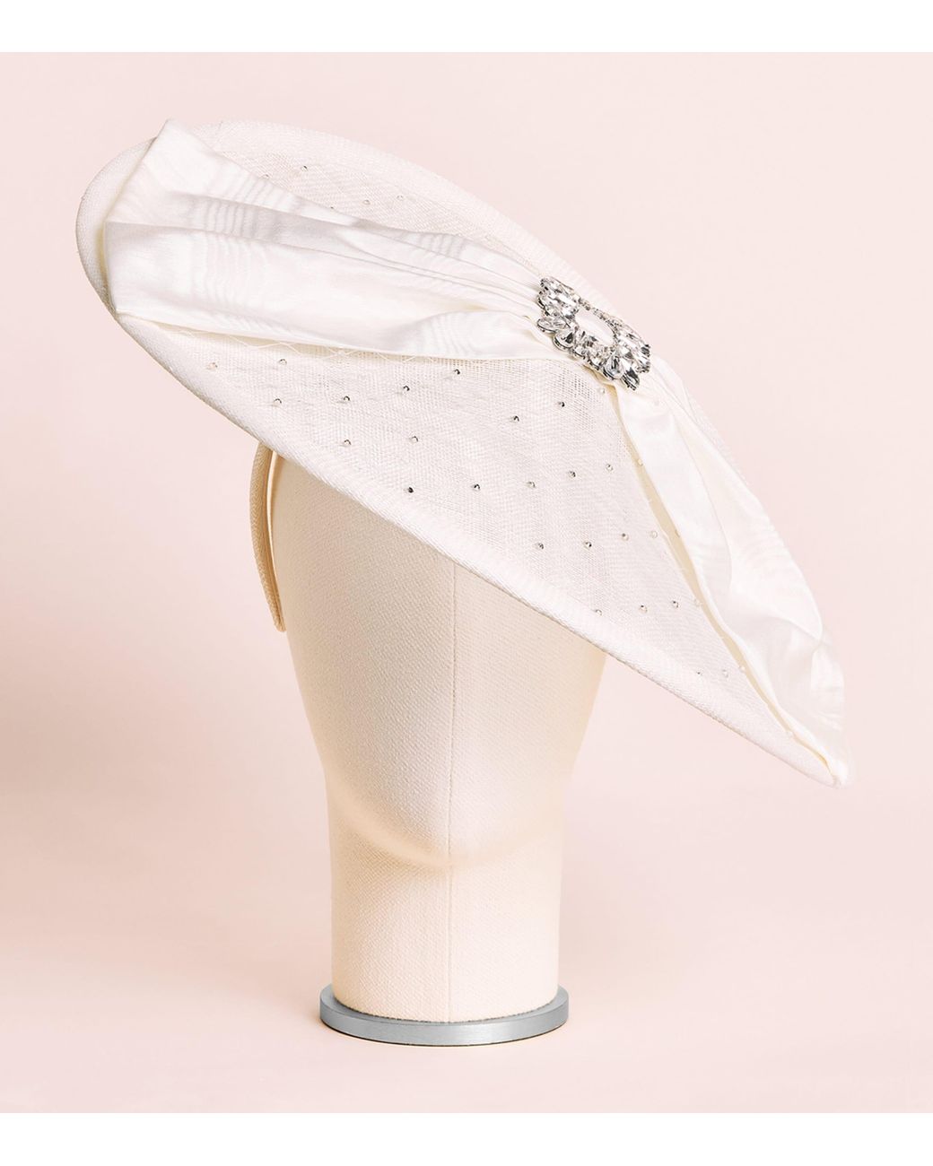 Victoria Grant Black Sinamay Straw Silk Bow Disc Hat