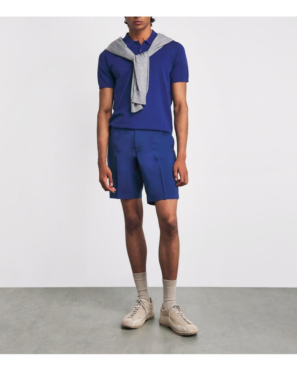J.Lindeberg Blue Mitch Straight Shorts for men